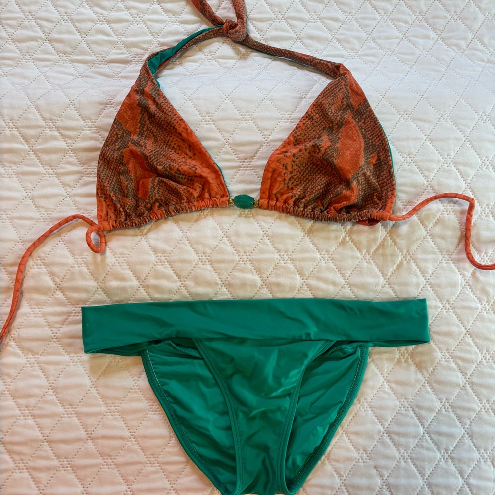 Vix Orange and Green Bikini